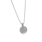 John Atencio Sagittarius Zodiac Medallion Pendant white gold on Franco chain