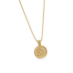 John Atencio Sagittarius Zodiac Medallion Pendant yellow gold on Franco chain