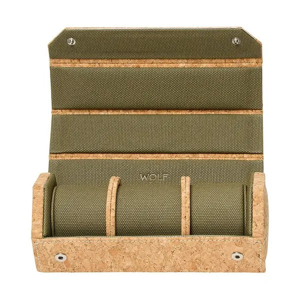 Wolf Cortica Cork Triple Hexagonal Watch Roll