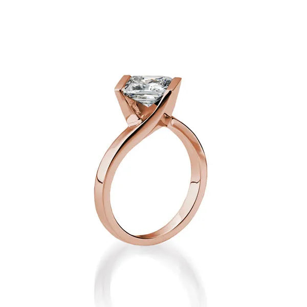 Intrinsic Princess Cut Yellow Gold Engagement Ring
