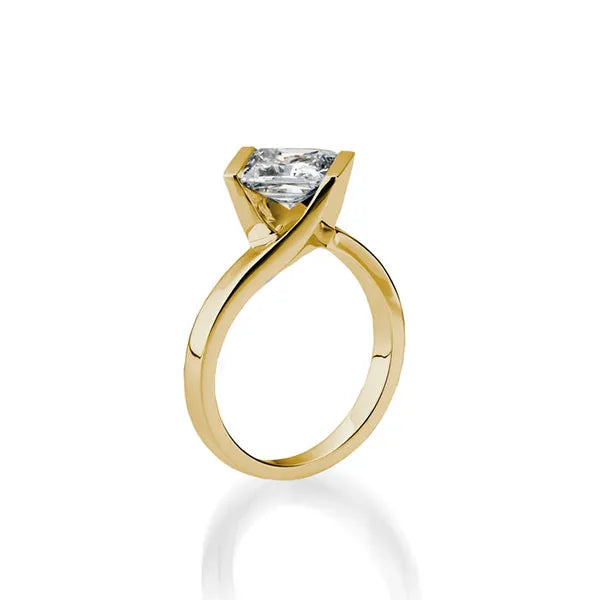 Intrinsic Princess Cut Yellow Gold Engagement Ring