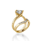 Intrinsic Princess Cut Yellow Gold Engagement Ring
