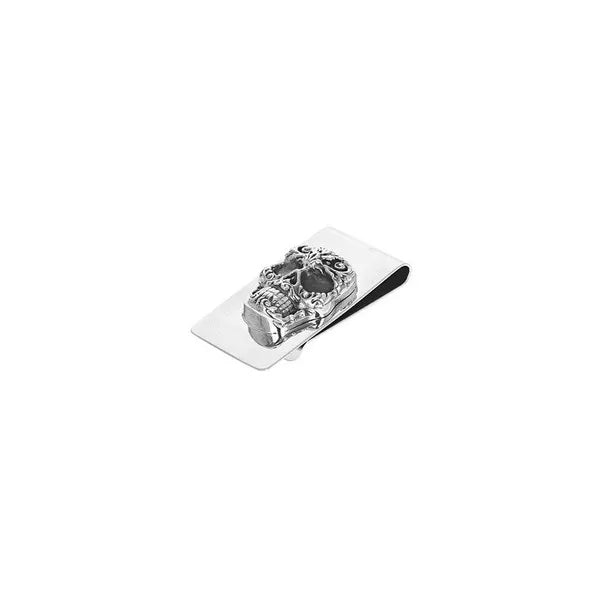 Skull Money Clip With Scroll Design