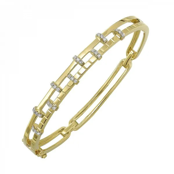 14K Yellow Gold Diamond 1/3Ctw Bangle