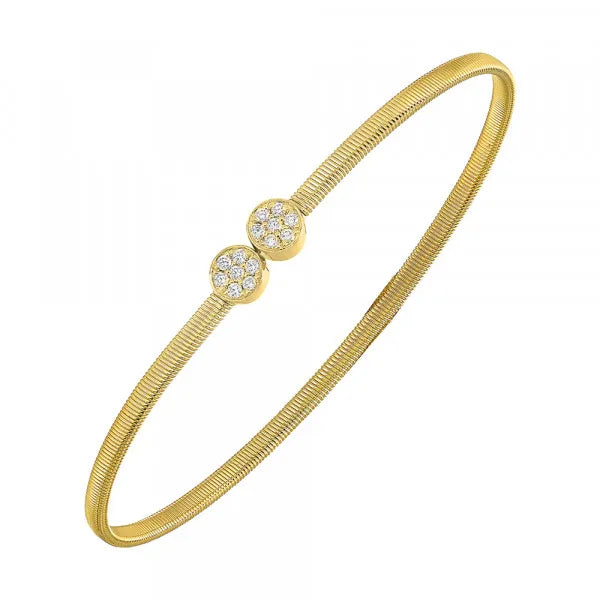 14Kt Yellow Gold Diamond 1/6Ctw Bangle