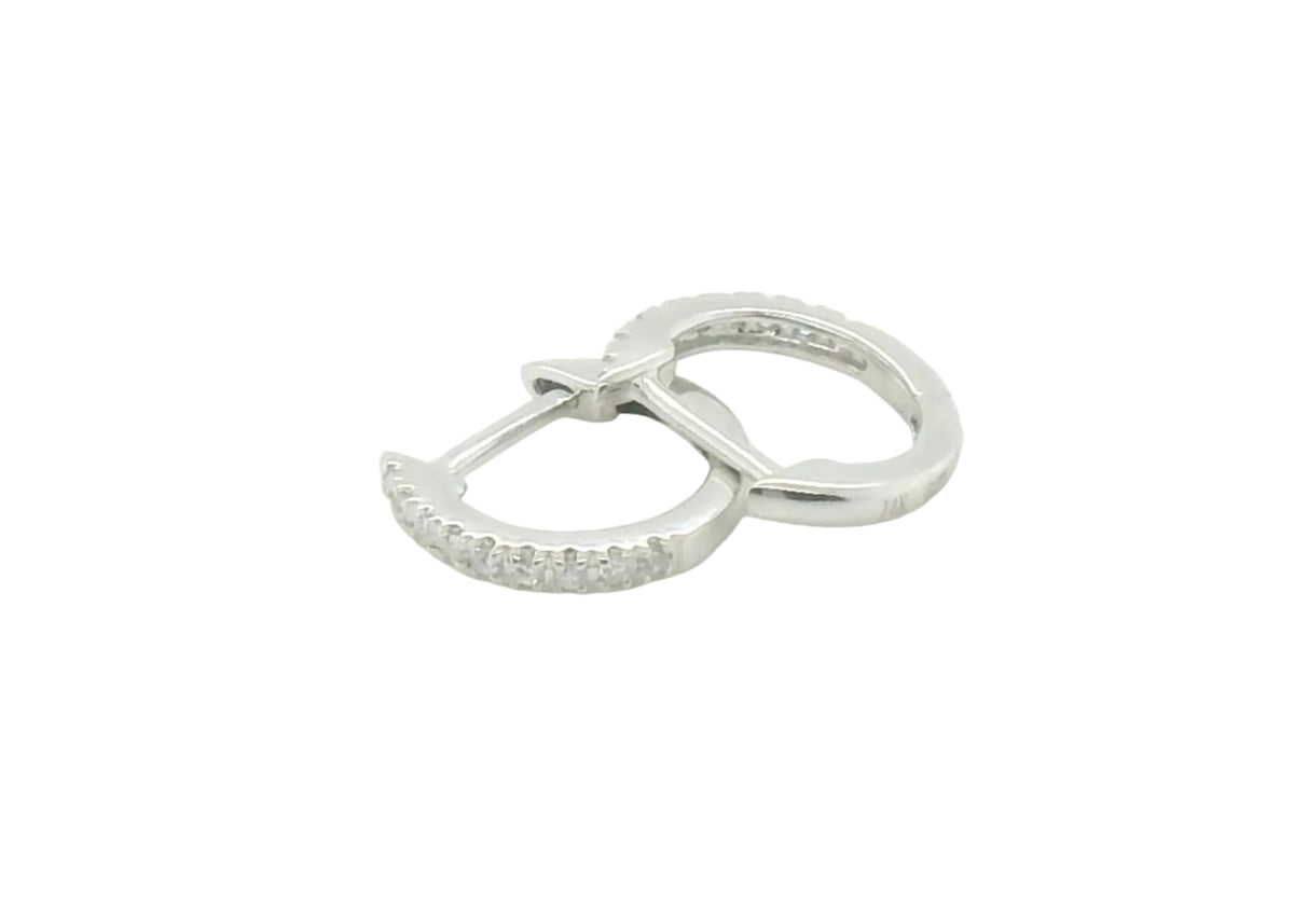 Perfect Love .05ct Diamond White Gold Huggies