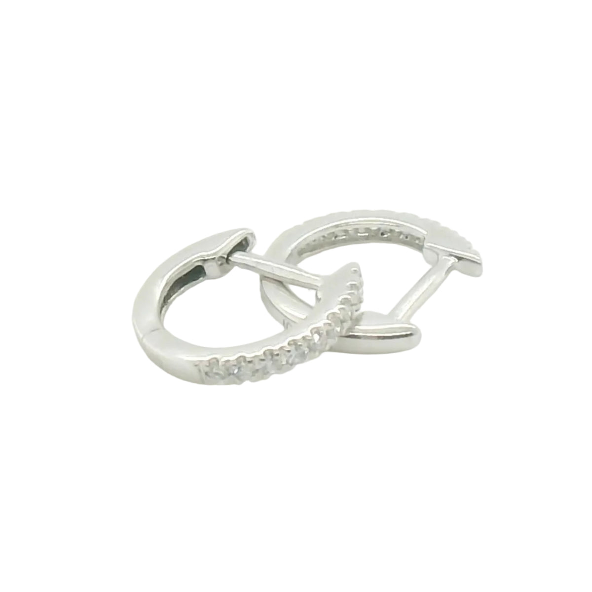 Perfect Love .05ct Diamond White Gold Huggies