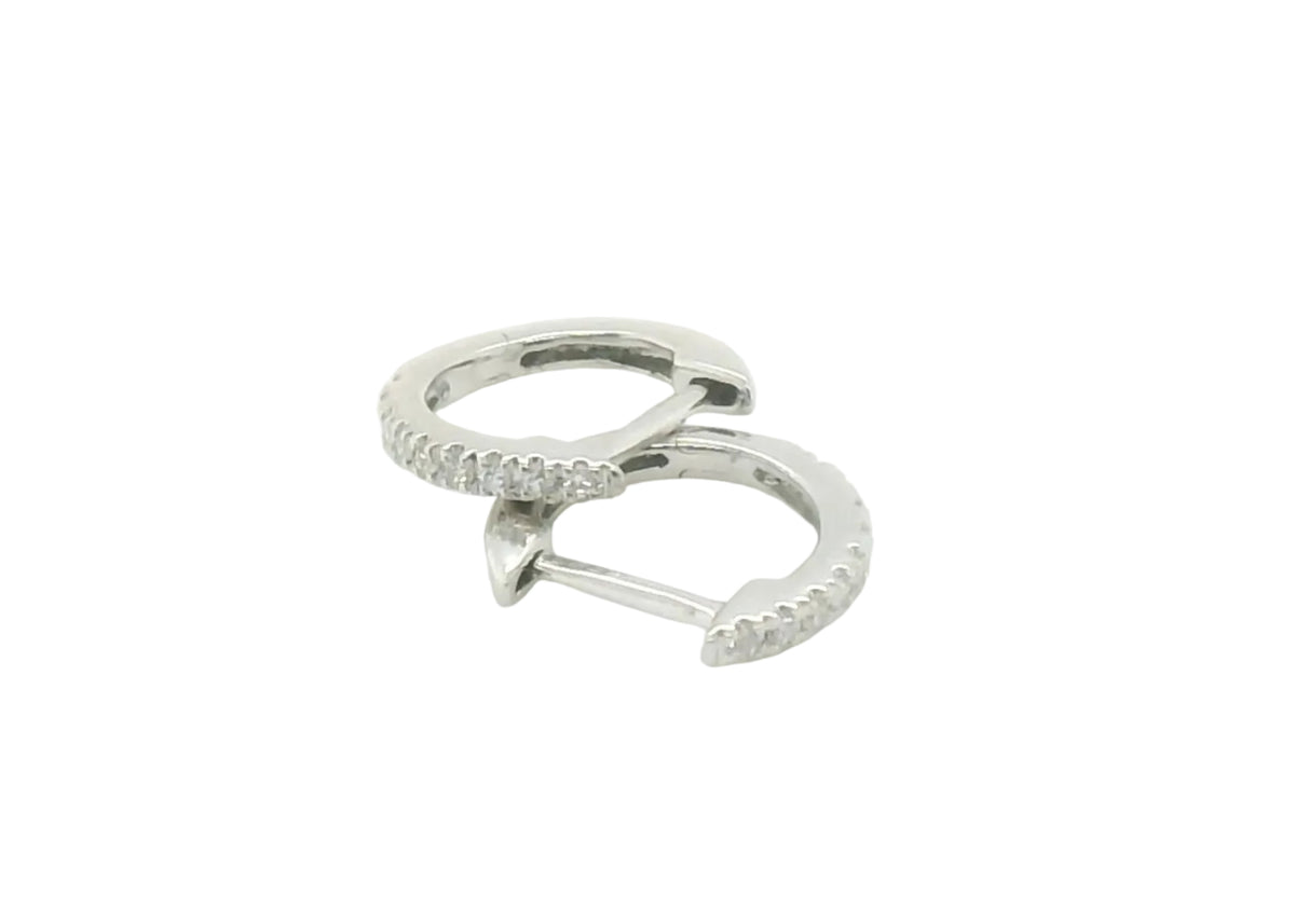 Perfect Love .05ct Diamond White Gold Huggies