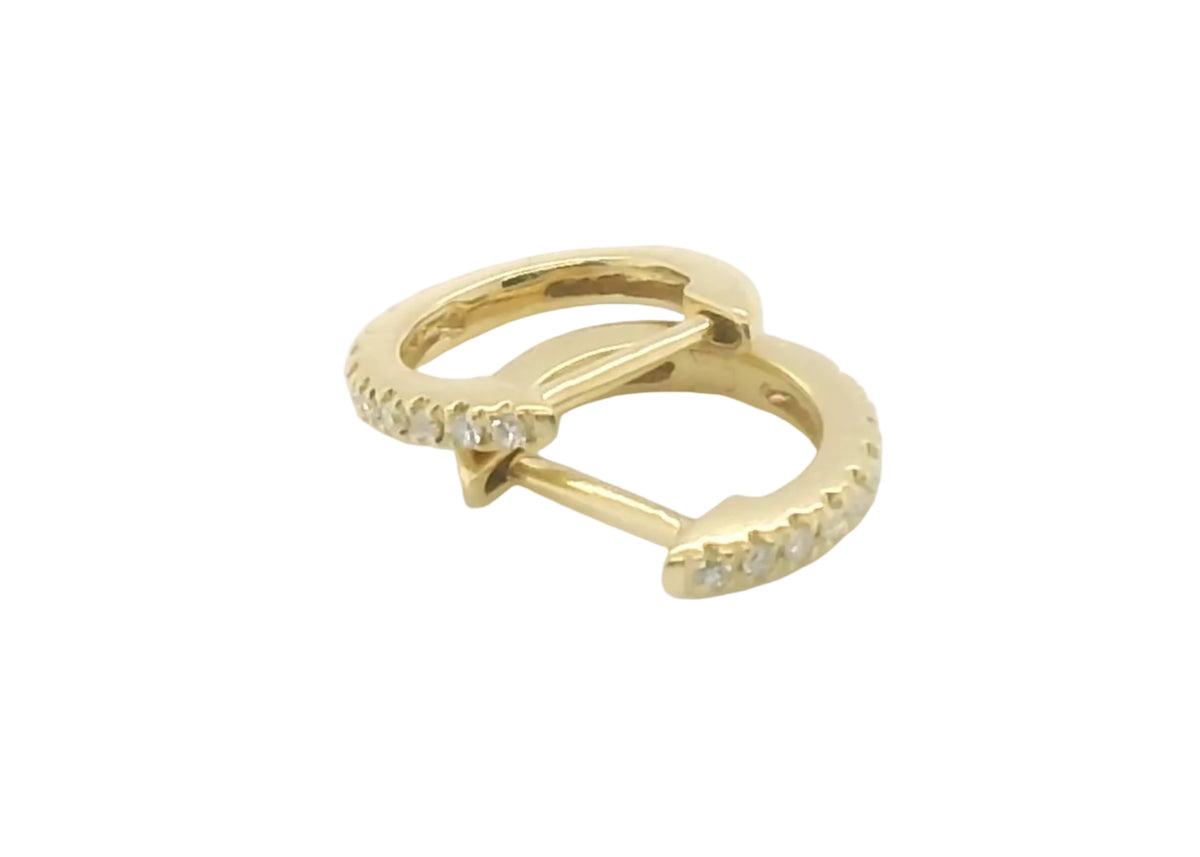 Perfect Love .05ct Diamond Gold Huggies