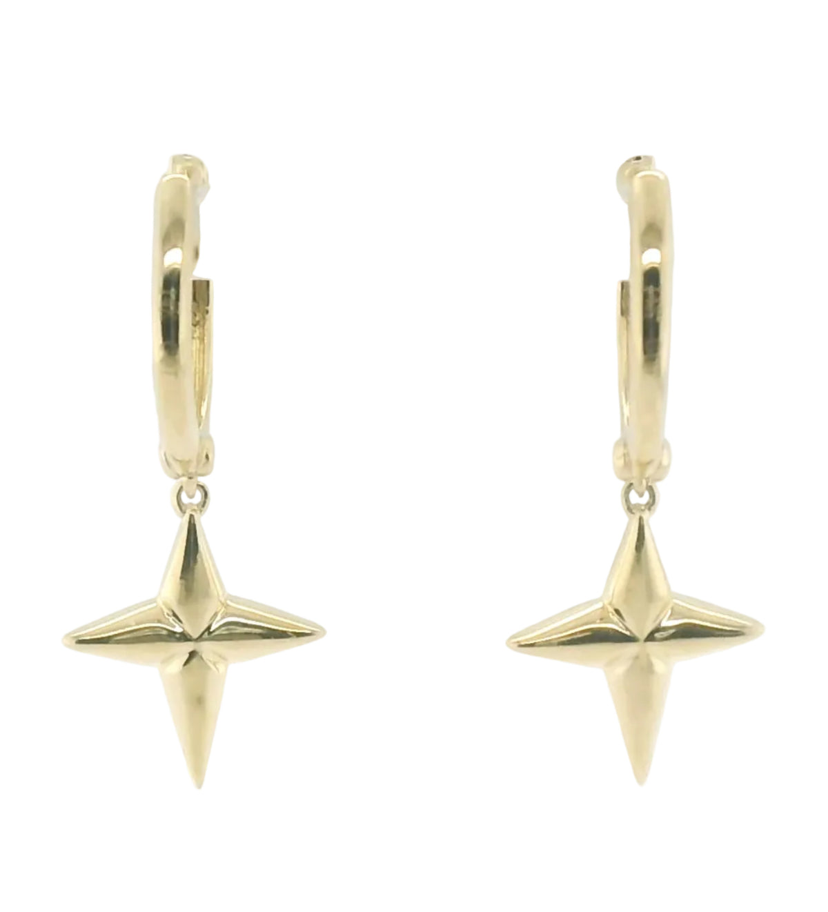 Perfect Love .07ct Diamond Gold Star Dangle Drops