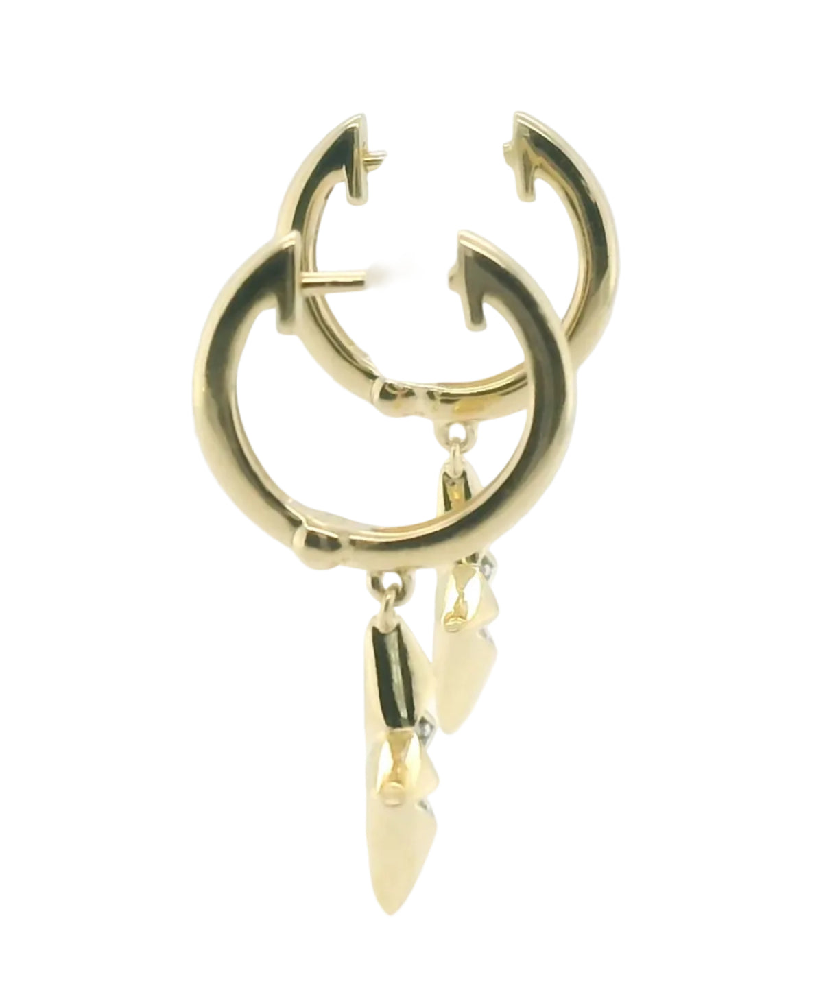 Perfect Love .07ct Diamond Gold Star Dangle Drops