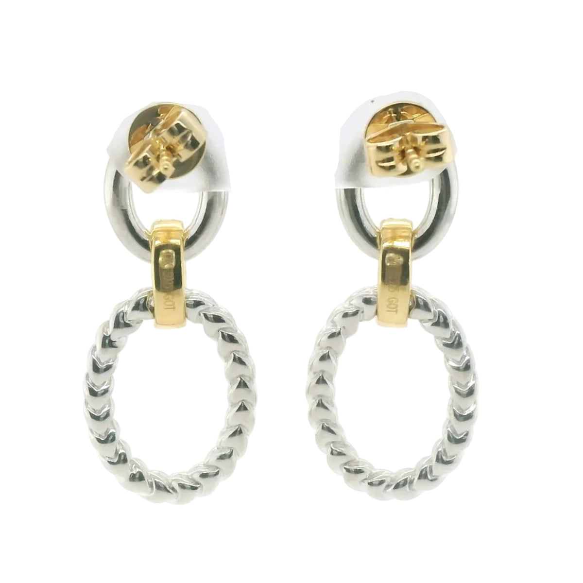 Perfect Love .20ct Diamond Two-Tone Dangle Earrings