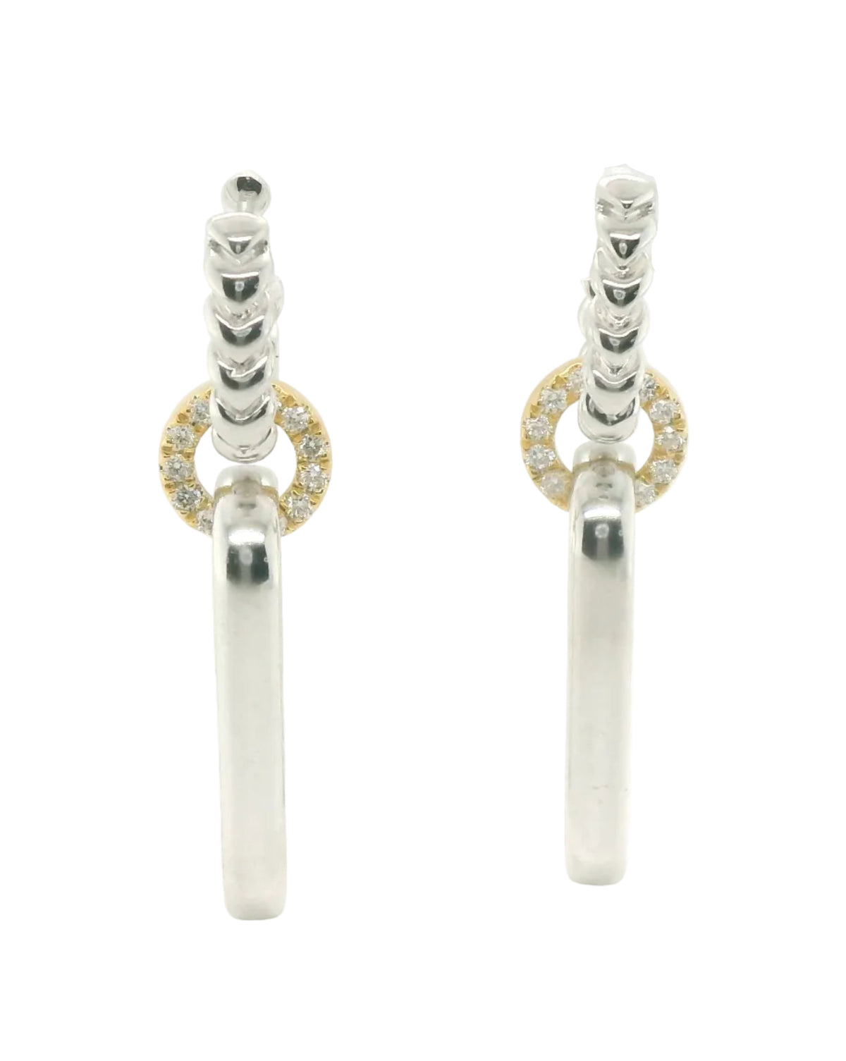 Perfect Love 0.25ct Diamond Two-Tone Diamond Dangle Earrings