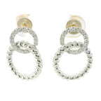 Perfect Love 0.25ct Diamond Two-Tone Circle Dangle Earrings