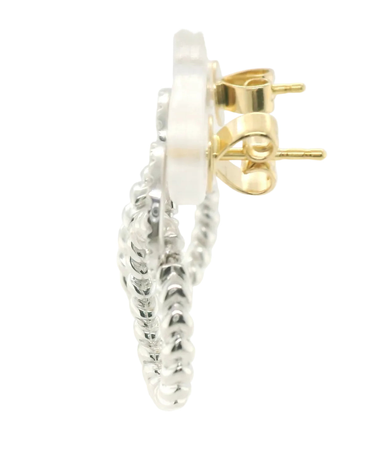 Perfect Love 0.25ct Diamond Two-Tone Circle Dangle Earrings