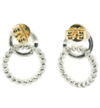 Perfect Love 0.25ct Diamond Two-Tone Circle Dangle Earrings