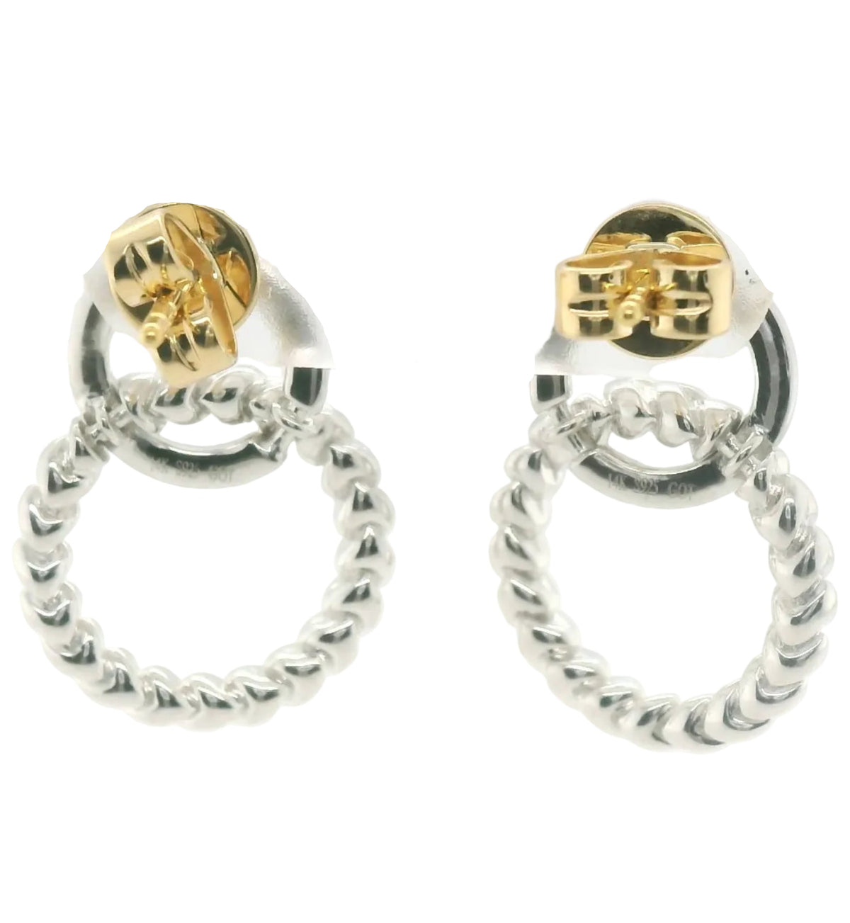 Perfect Love 0.25ct Diamond Two-Tone Circle Dangle Earrings