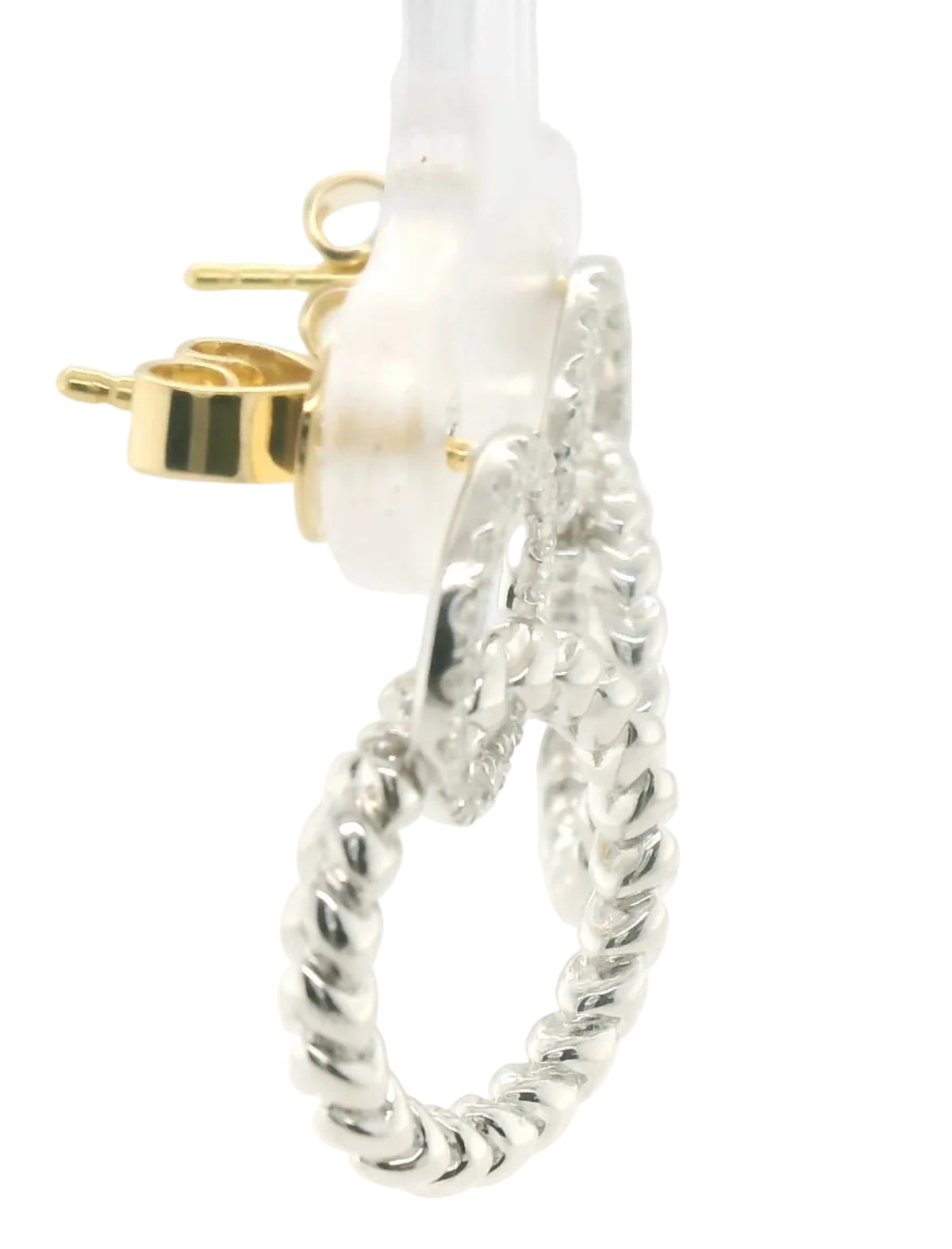 Perfect Love 0.25ct Diamond Two-Tone Circle Dangle Earrings