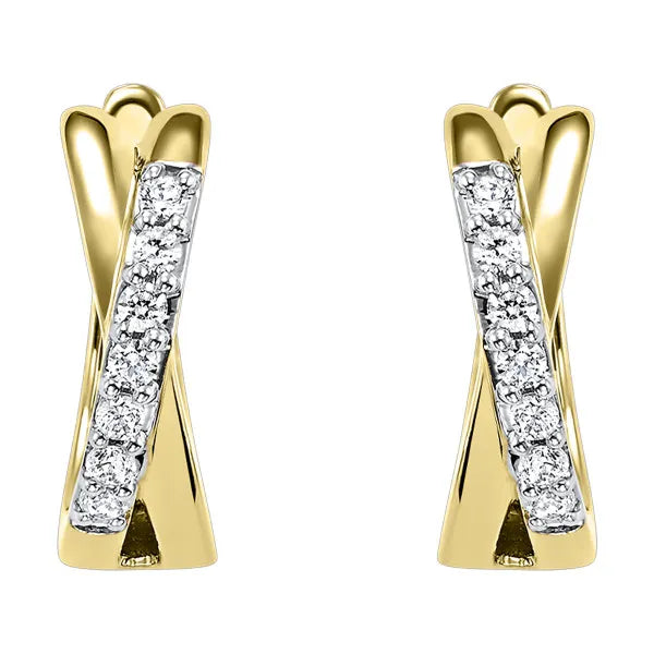 10Kt Yellow Gold Diamond 1/6Ctw Earring