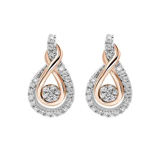 Gold Silver White Yellow Diamond 1/5Ctw Earring