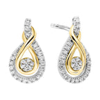 Gold Silver White Yellow Diamond 1/5Ctw Earring