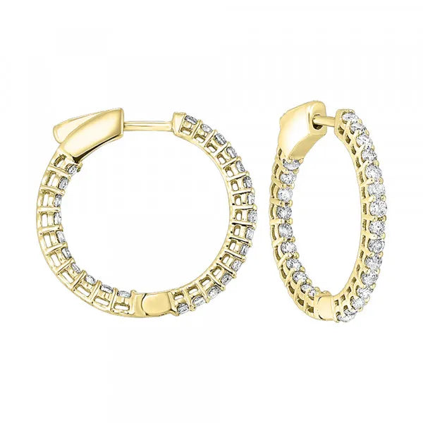 14Kt Yellow Gold Diamond 1Ctw Earring