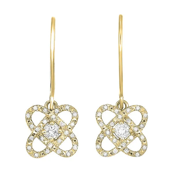 14Kt Yellow Gold Diamond 1/4Ctw Earring