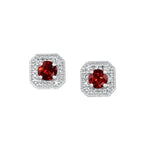 10Kt Yellow Gold Diamond 1/10Ctw & Garnet 5/8Ctw Earring