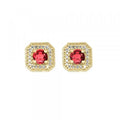 10Kt Yellow Gold Diamond 1/10Ctw & Garnet 5/8Ctw Earring
