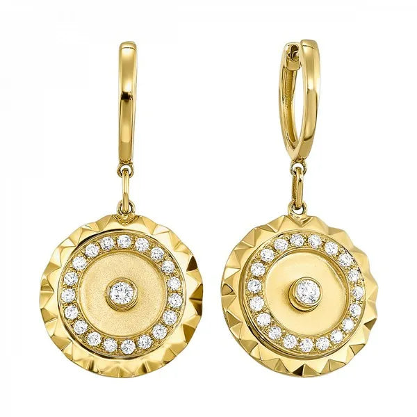 14K Yellow Gold Diamond 1/2Ctw Earrings