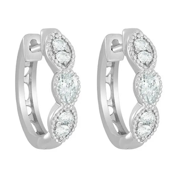 14Kt White Gold Diamond 3/8Ctw Earring