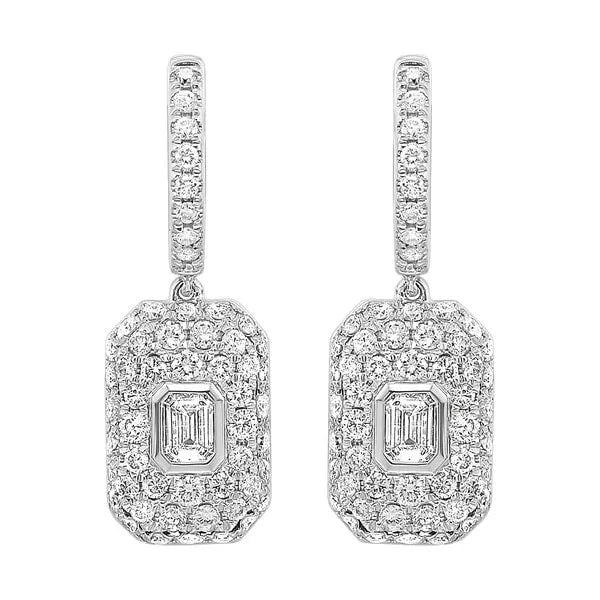 14Kt White Gold Diamond 1 1/2Ctw Earring
