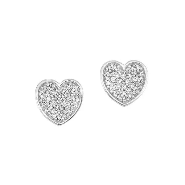 Silver Diamond 1/10Ctw Earrings