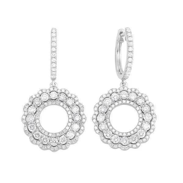 14K White Gold Diamond 1 1/4Ctw Earrings
