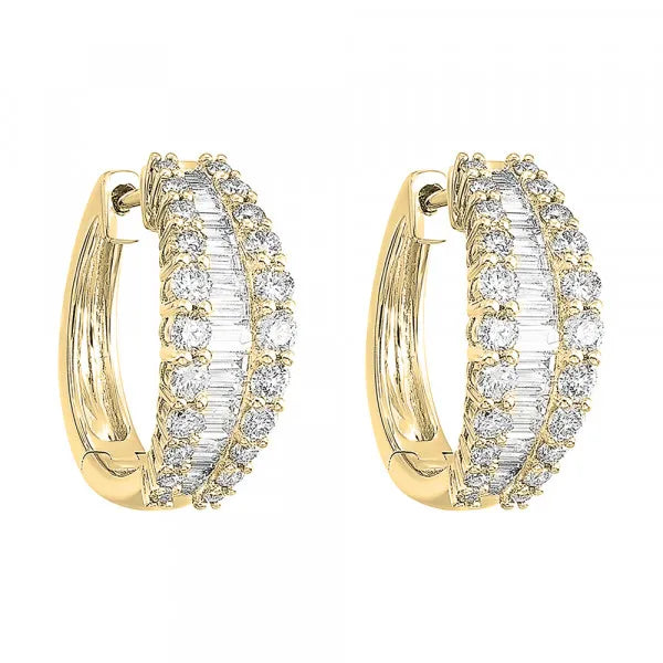 14Kt Yellow Gold Diamond 1 1/2Ctw Earring