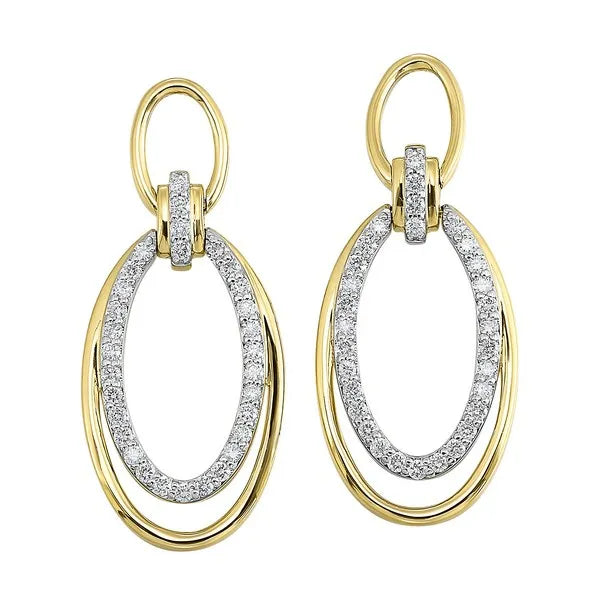 14K Yellow Gold Diamond 1/2Ctw Earrings