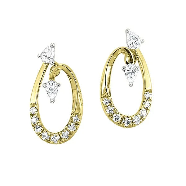 10K Yellow Gold Diamond 1/4Ctw Earrings