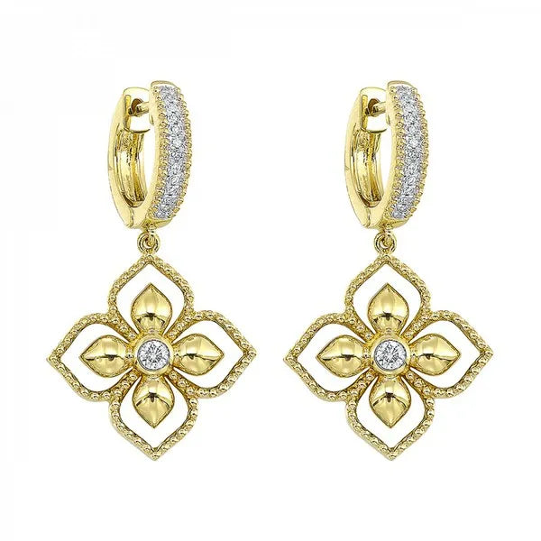 14K White Gold Diamond 1/7Ctw Earrings