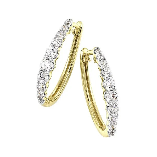 14K Yellow Gold Diamond 1/2Ctw Earrings