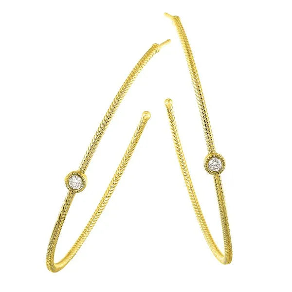 10K Yellow Gold Diamond 1/10Ctw Earrings