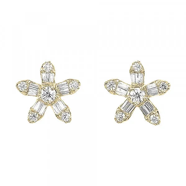 10kt Yellow Gold Diamond 1/3Ctw Earring