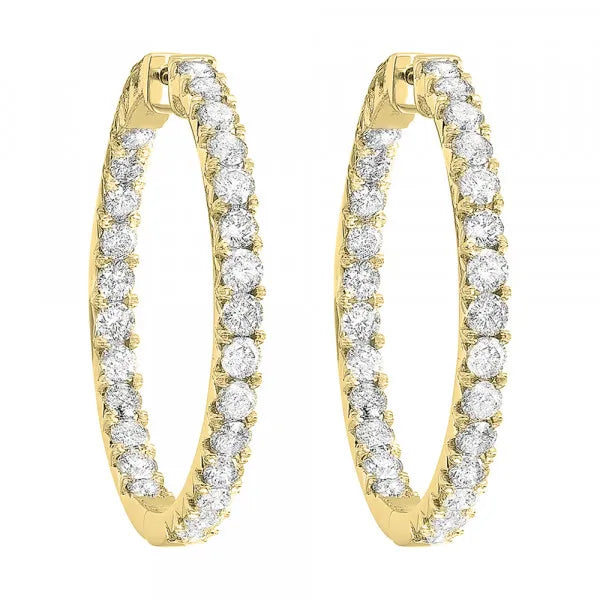 14Kt Yellow Gold Diamond 1Ctw Earring (Round Shape)