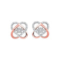 10Kt White Rose Gold Diamond 1/8Ctw Earring