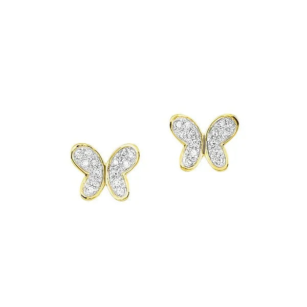 10Kt Yellow Gold Diamond 1/10Ctw Earring