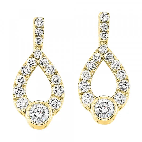 14Kt Yellow Gold Diamond 1/4Ctw Earring