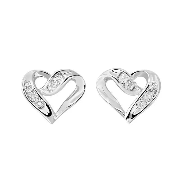 Silver Diamond 1/50Ctw Earring