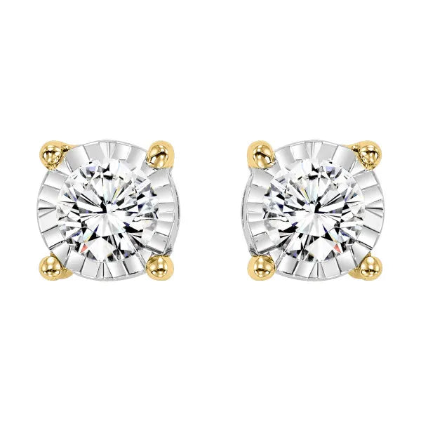 14Kt Yellow Gold Diamond 1/7Ctw Earring