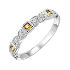 14Kt Yellow Gold Diamond 1/12Ctw & Citrine 1/7Ctw Ring