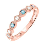14Kt Yellow Gold Diamond 1/20Ctw & Blue Topaz 1/6Ctw Ring