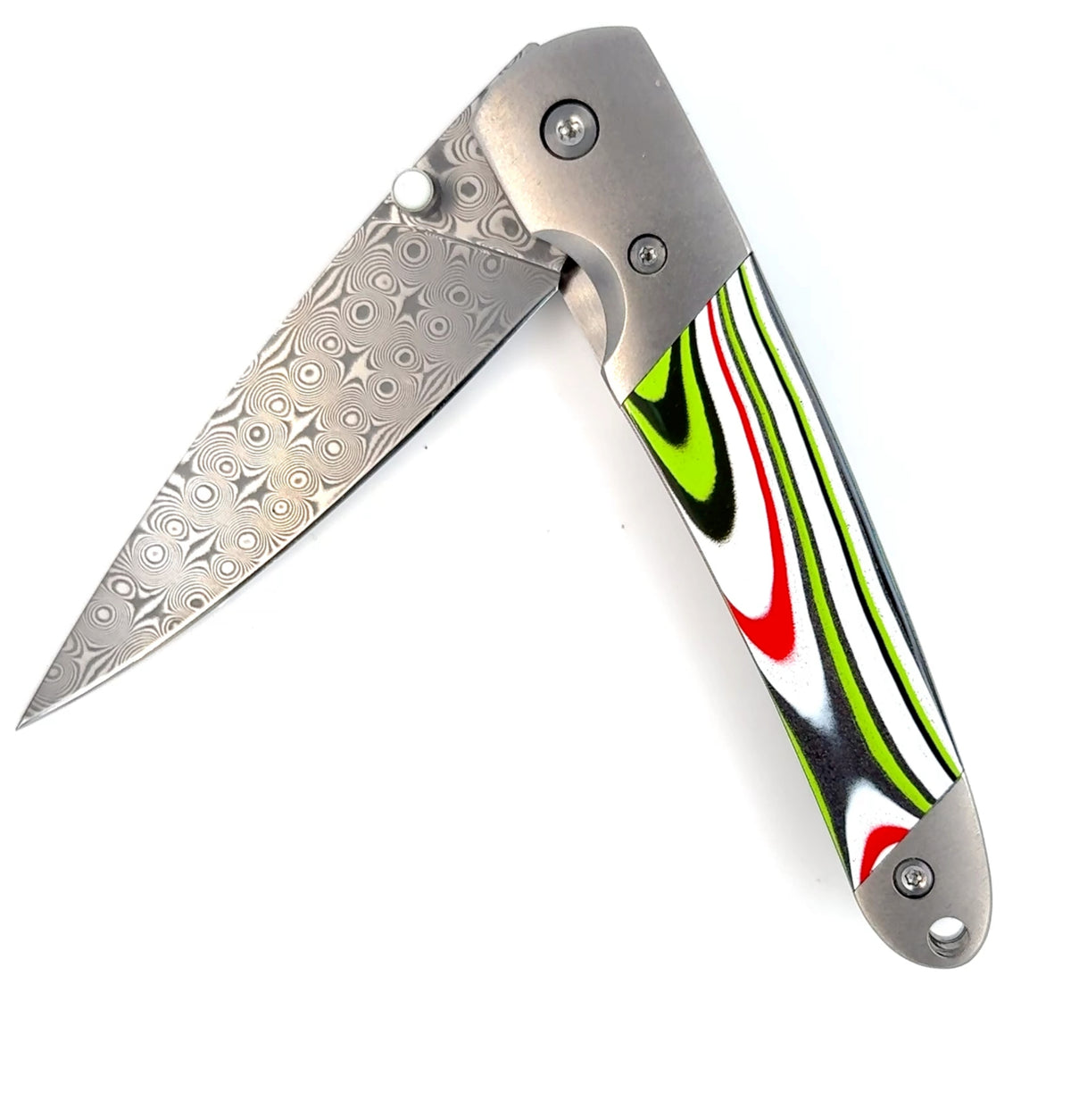 Santa Fe StoneWorks Fordite Damascus 4" Blade Linerlock Knife